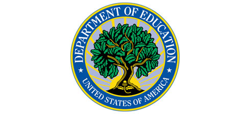 United States of America Department of Education circular logo of an an acorn sprouting into an oak tree, with the sun behind.
