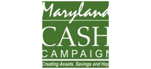 green square logo. Maryland CASH campaign. Creating Assets, Savings, and Hope.