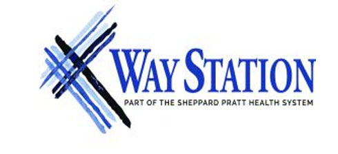 blue and black way station logo. Part of the sheppard pratt health system